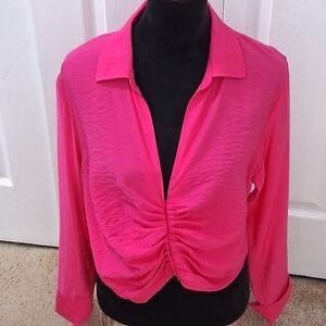 H&M Hot Pink Cropped Top    Size L